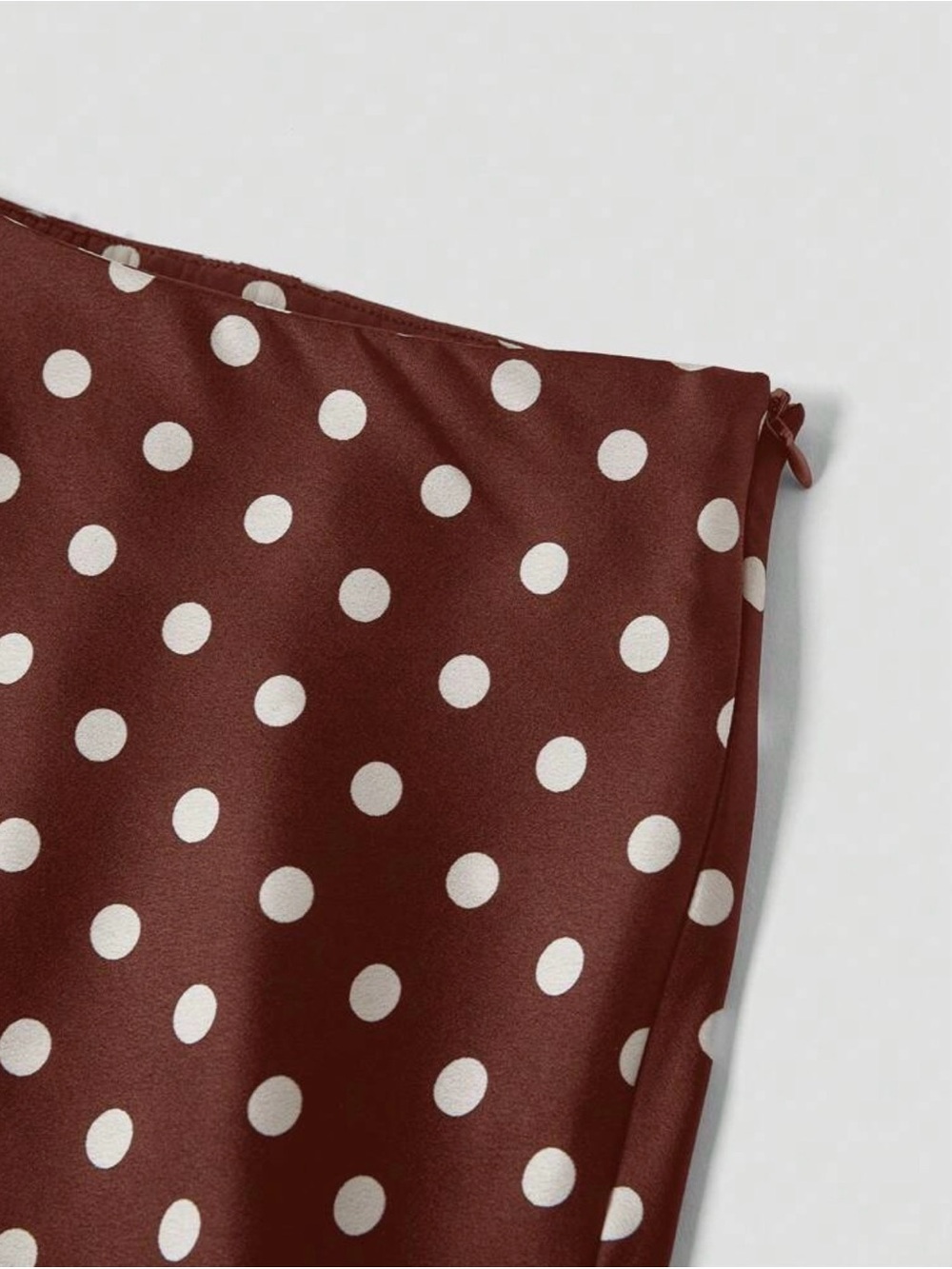 Brown Polka Dot Long Skirt - Picture 2 of 6